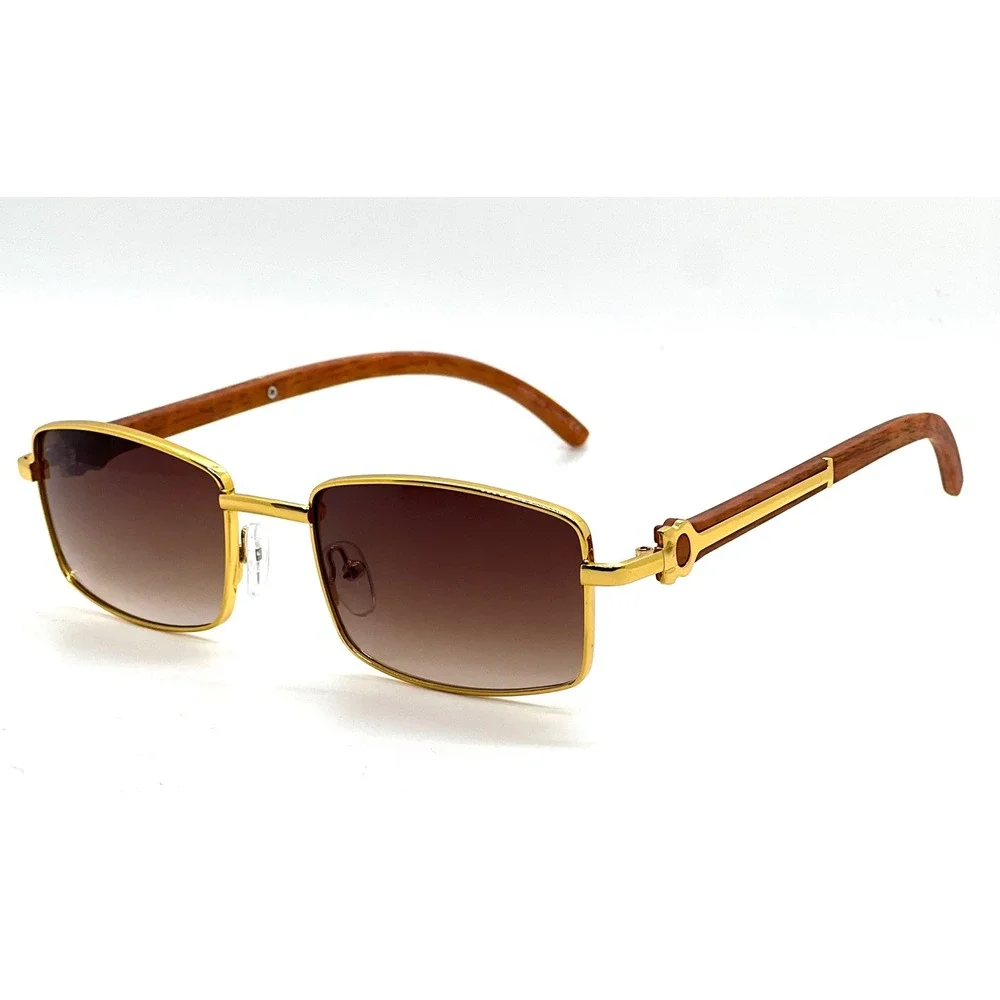 Mens Gold Sunglasses Square Frame Classic Stylish‎ Sun Protection UV400 Hip Hop